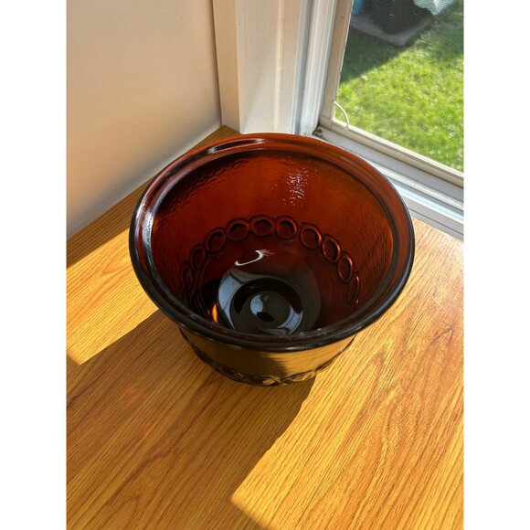 Tiffin Franciscan Madeira brown ice bucket vintage heavy glass - Picture 5 of 10